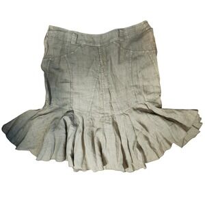 100% Linen Flounce Skirt Plus Size EU 58 Lagenlook Made in Greece